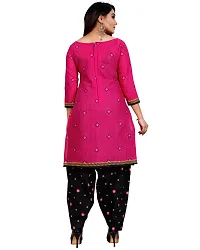 Elegant Magenta Cotton Printed Dress Material With Dupatta For Women-thumb4