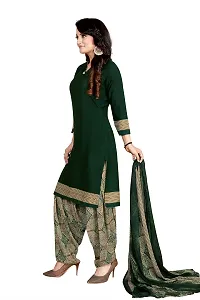 Rajnandini Women Crepe Un-Stitched Salwar Suit Material (Jopllt7059_Dark Green_Free Size)-thumb2