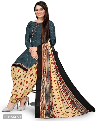 Elegant Grey Cotton Printed Dress Material With Dupatta For Women-thumb5