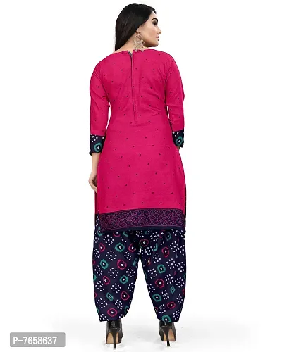 Rajnandini Women Olive Green And Dark Pink Cotton Printed Unstitched Salwar Suit Material (Combo Of 2)-thumb5