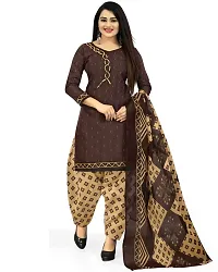 Beautiful Black And Brown Cotton Printed Unstitched Salwar Suit Material For Women Combo of 2-thumb2