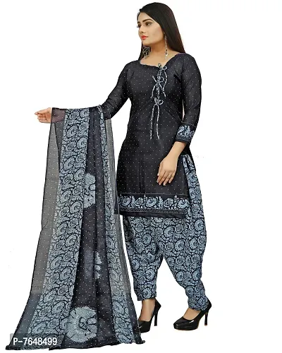 Rajnandini Women Navy Blue Cotton Printed Unstitched Salwar Suit Material-thumb4