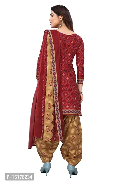 Rajnandini Womens Maroon Cotton Printed Unstitched Salwar Suit Material-thumb4