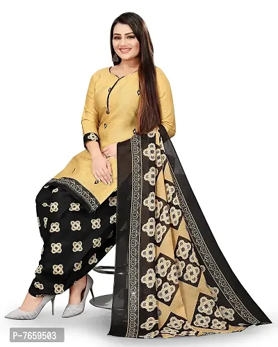 Rajnandini Women Beige Cotton Printed Unstitched Salwar Suit Material (Joplvsm4206)-thumb3