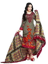 Rajnandini Olive Green And Magenta Cotton Printed Unstitched Salwar Suit Material (Combo Of 2)(Joplvsm2013-Vsm4125)-thumb1