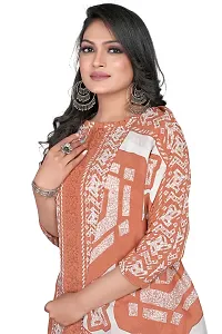 Elegant Multicoloured Cotton Printed Dress Material With Dupatta For Women-thumb1