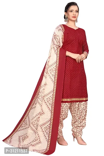 Elegant Maroon Cotton Printed Straight Kurta, Bottom And Dupatta Set For Women-thumb3