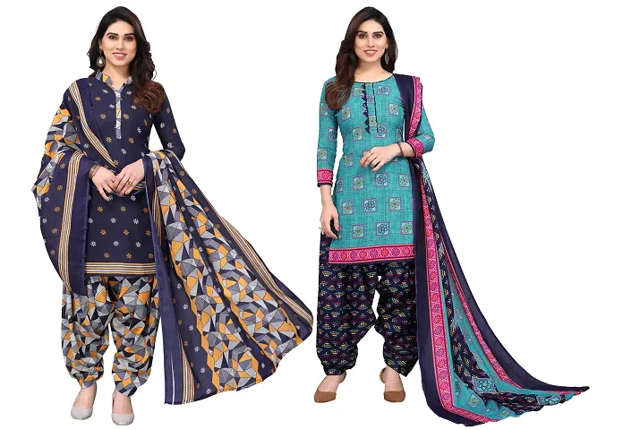 Stylish Women Unstitched Dress Material (Combo of 2)