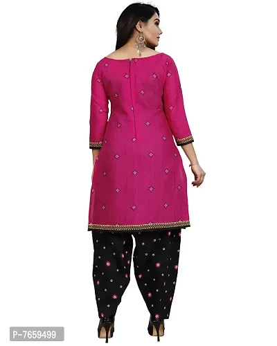 Rajnandini Olive Green And Magenta Cotton Printed Unstitched Salwar Suit Material (Combo Of 2)(Joplvsm2013-Vsm4125)-thumb4