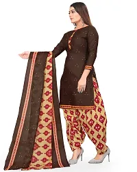 Rajnandini Brown Cotton Printed Dress Material with Dupatta-thumb2