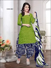 Rajnandini Women Beige And Light Green Cotton Printed Unstitched Salwar Suit Material (Combo Of 2)-thumb3