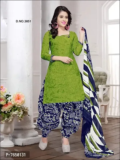 Rajnandini Women Beige And Light Green Cotton Printed Unstitched Salwar Suit Material (Combo Of 2)-thumb4