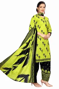 Beautiful Yellow Cotton Blend Kurta Bottom and Dupatta Set For Women-thumb1