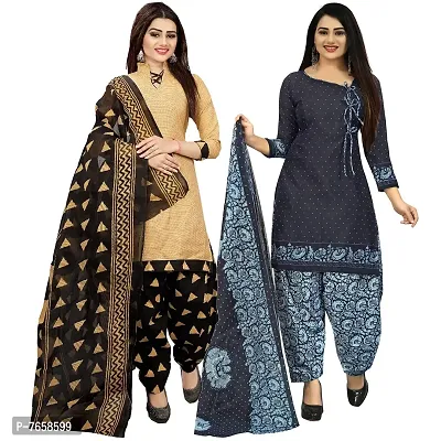 Rajnandini Women Multicolor Cotton Printed Unstitched Salwar Suit Material (Combo Of 2)