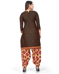 Rajnandini Brown Cotton Printed Dress Material with Dupatta-thumb1