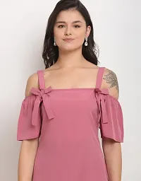 Stylish Pink Coloured Polyester Opaque Solid Western Top-thumb4