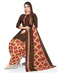 Rajnandini Brown Cotton Printed Dress Material with Dupatta-thumb4