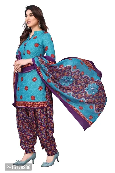 Rajnandini Womens Sky Blue Cotton Printed Unstitched Salwar Suit Material-thumb3