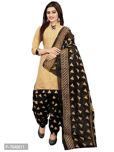 Rajnandini Women Cotton Printed Unstitched Salwar Suit Material (Combo Of 2) (Free Size_Beige And Beige )-thumb2