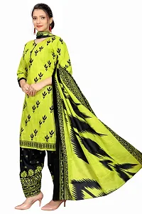 Beautiful Yellow Cotton Blend Kurta Bottom and Dupatta Set For Women-thumb2