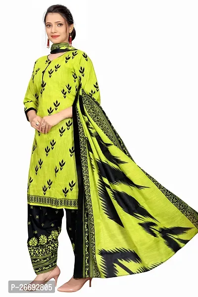 Beautiful Yellow Cotton Blend Kurta Bottom and Dupatta Set For Women-thumb3