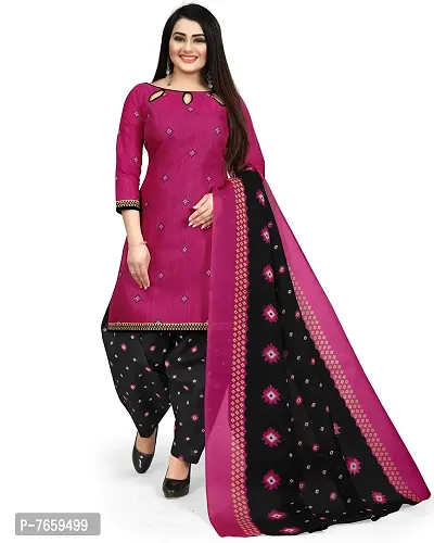 Rajnandini Olive Green And Magenta Cotton Printed Unstitched Salwar Suit Material (Combo Of 2)(Joplvsm2013-Vsm4125)-thumb3