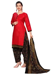 Elegant Maroon Cotton Printed Straight Kurta, Bottom And Dupatta Set For Women-thumb2