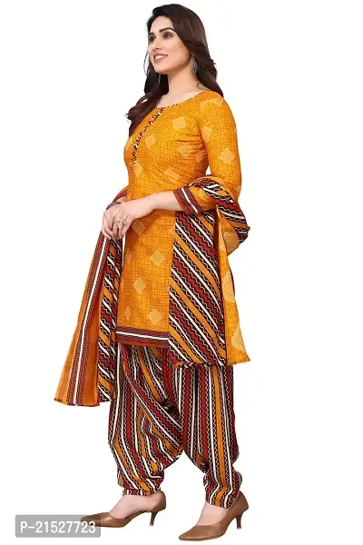 Rajnandini Yellow Cotton Printed Dress Material with Dupatta-thumb3