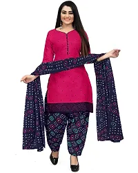 Rajnandini Women Olive Green And Dark Pink Cotton Printed Unstitched Salwar Suit Material (Combo Of 2)-thumb3