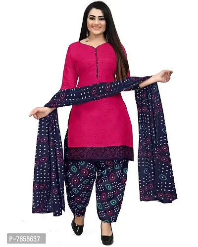 Rajnandini Women Olive Green And Dark Pink Cotton Printed Unstitched Salwar Suit Material (Combo Of 2)-thumb4