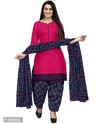 Rajnandini Women Beige And Dark Pink Cotton Printed Unstitched Salwar Suit Material (Combo Of 2)-thumb4