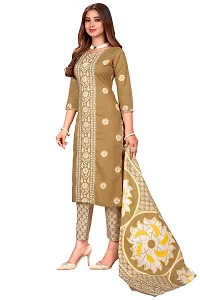 Elegant Multicoloured Cotton Printed Dress Material With Dupatta For Women-thumb4