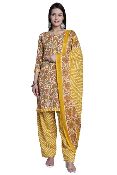 Stylish Blend Kurta, Bottom And Dupatta Set For Women