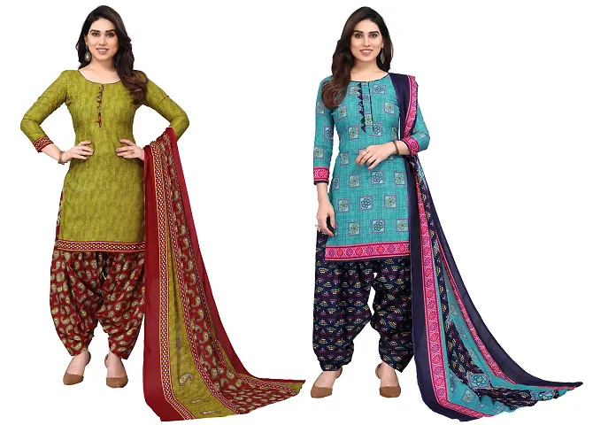 Stylish Women Unstitched Dress Material (Combo of 2)