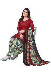 Rajnandini Womens Maroon Cotton Printed Unstitched Salwar Suit Material-thumb1