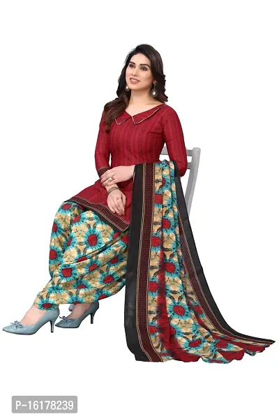 Rajnandini Womens Maroon Cotton Printed Unstitched Salwar Suit Material-thumb2