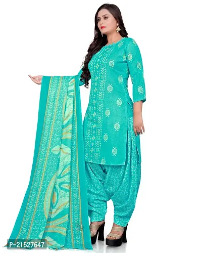 Rajnandini Green Cotton Printed Dress Material with Dupatta-thumb4