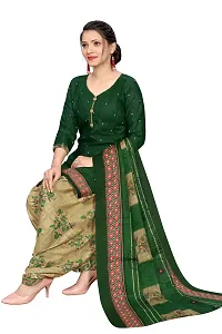 Elegant Green Cotton Printed Straight Kurta, Bottom And Dupatta Set For Women-thumb3