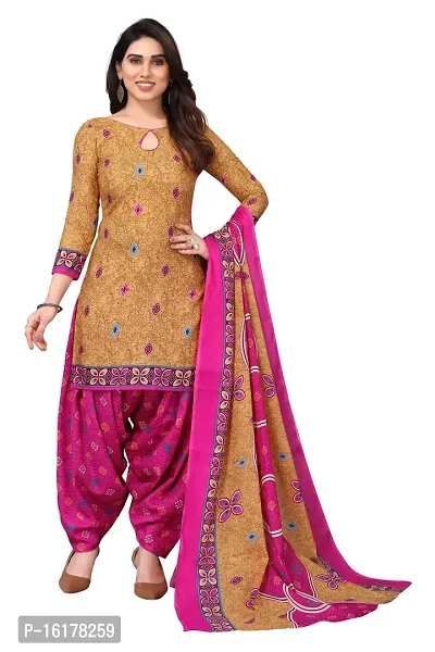 Rajnandini Womens Beige Cotton Printed Unstitched Salwar Suit Material