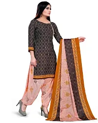 Rajnandini Women Brown Cotton Printed Unstitched Salwar Suit Material (Joplpdp1091)-thumb1