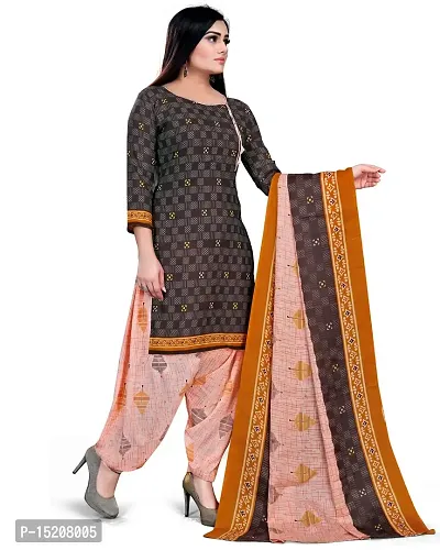 Rajnandini Women Brown Cotton Printed Unstitched Salwar Suit Material (Joplpdp1091)-thumb2