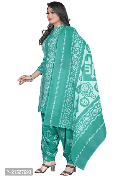 Rajnandini Green Cotton Printed Dress Material with Dupatta-thumb4