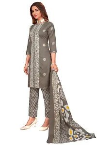 Elegant Multicoloured Cotton Printed Dress Material With Dupatta For Women-thumb4