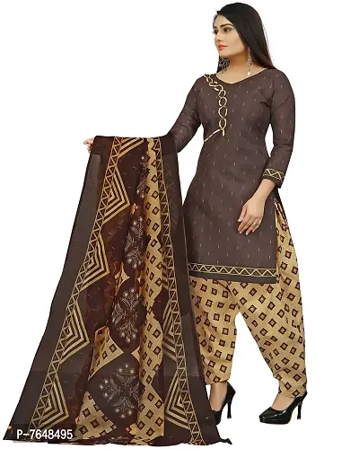 Brown Cotton Dress Material Unstitched Dress Material For Women-thumb3