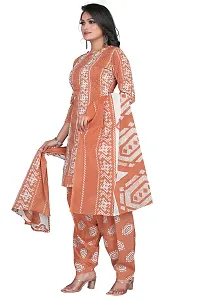 Rajnandini Brown Cotton Printed Dress Material with Dupatta-thumb3