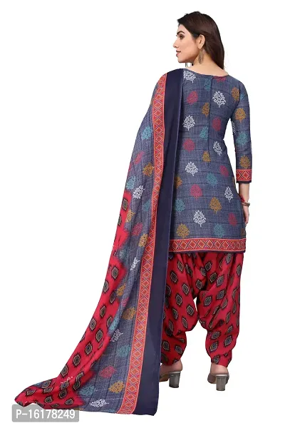 Rajnandini Womens Navy Blue Cotton Printed Unstitched Salwar Suit Material-thumb4