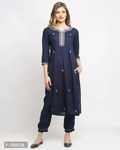 Buy Blue Pure Cambric Cotton Printed Kurta Set With Dupatta at Best Price