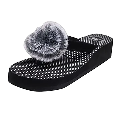 HD Women Trendy Soft Heel Flip Flop Slipper (HD-BAL-PHOL-BLACK-40)