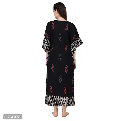 Hand Block Print Cotton Kaftan Black-thumb2