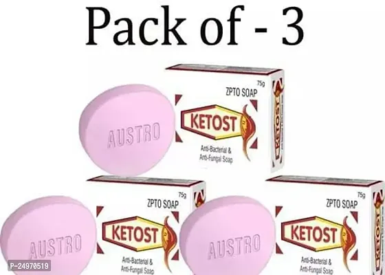 Ketost Anti Bacterial Anti Fungal Soap Pack Of 3-thumb0
